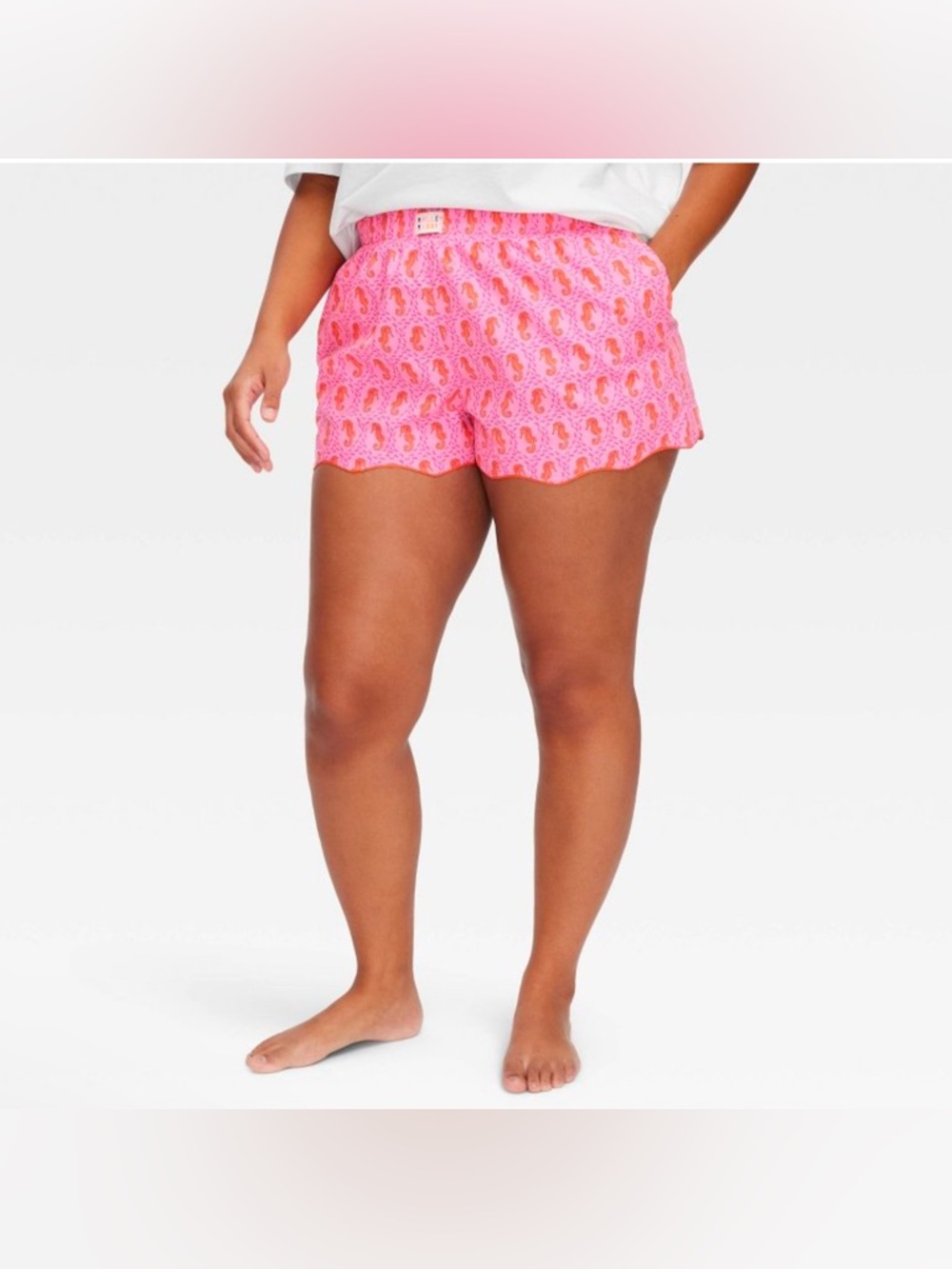 Roller Rabbit x Target Women's Seahorse Poplin Boxer Shorts Pink